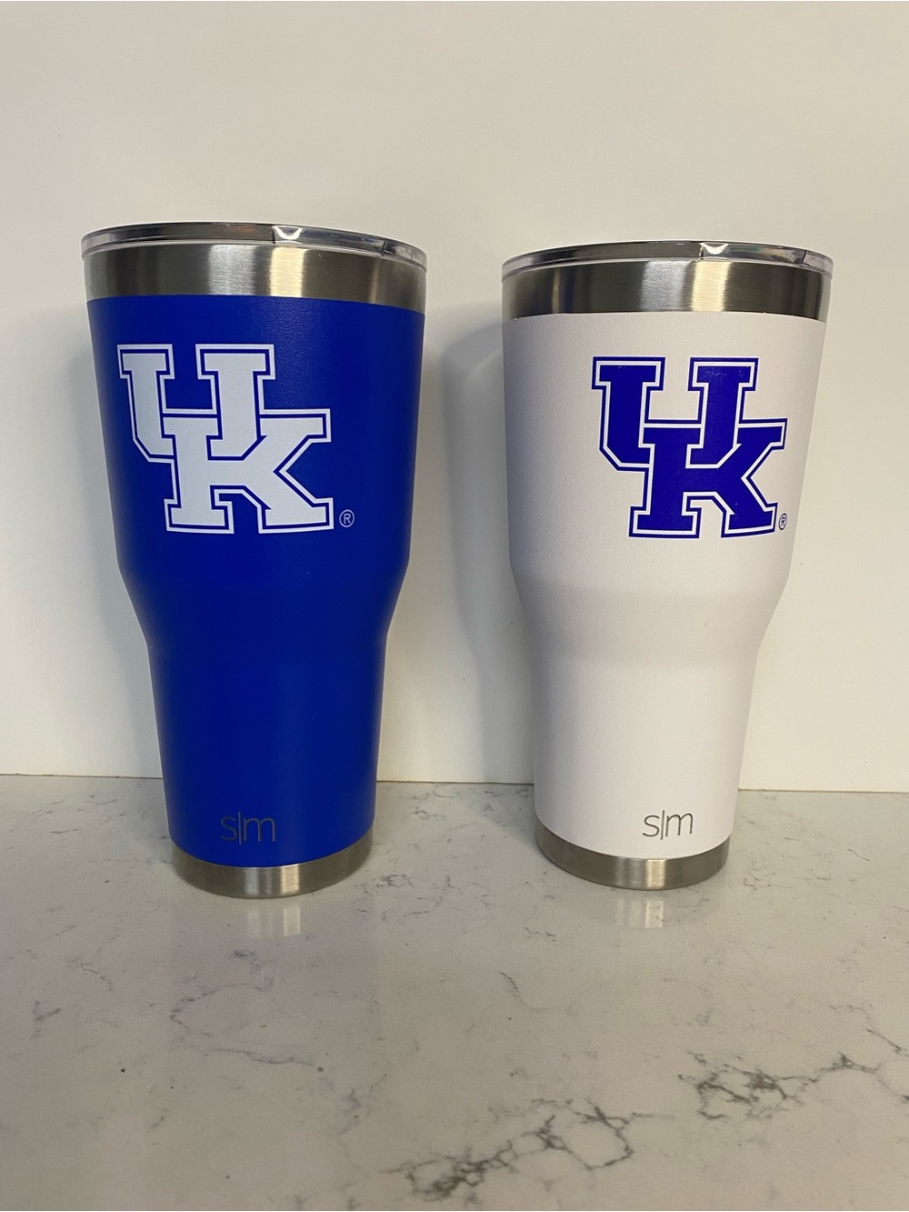 University of Kentucky 30 oz Stainless Tumblers - Blue & White (Set of 2)
